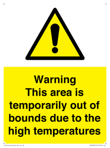 Warning This area is temporarily out of bounds due to the high temperatures